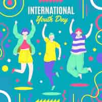 Vector gratuito ilustración del día internacional de la juventud