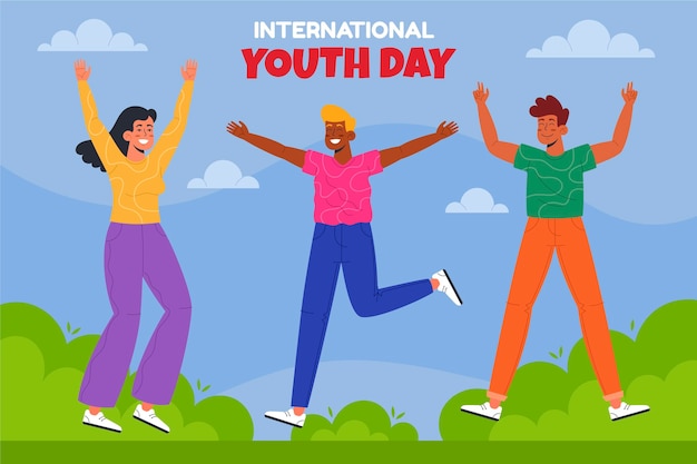 Vector gratuito ilustración del día internacional de la juventud