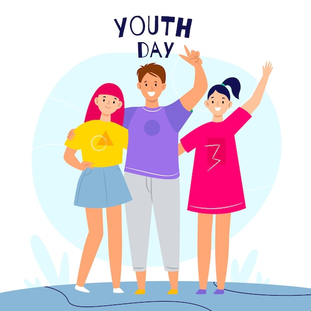 Vector gratuito ilustración del día internacional de la juventud