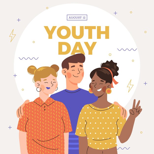 Ilustración del día internacional de la juventud