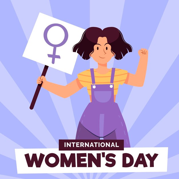 Ilustración del día internacional de la mujer dibujada creativa