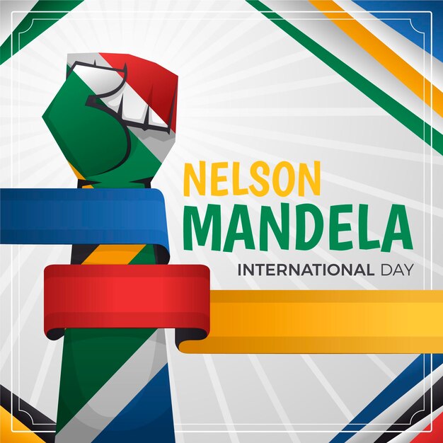 Ilustración del día internacional de nelson mandela degradado