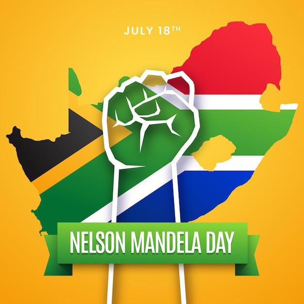 Ilustración del día internacional de nelson mandela degradado