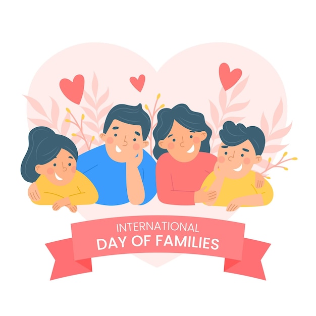 Ilustración del día internacional plano orgánico de las familias.