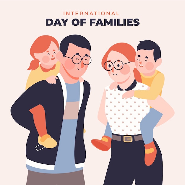 Ilustración del día internacional plano orgánico de las familias.