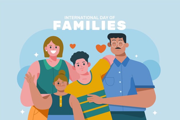 Ilustración del día internacional plano orgánico de las familias.
