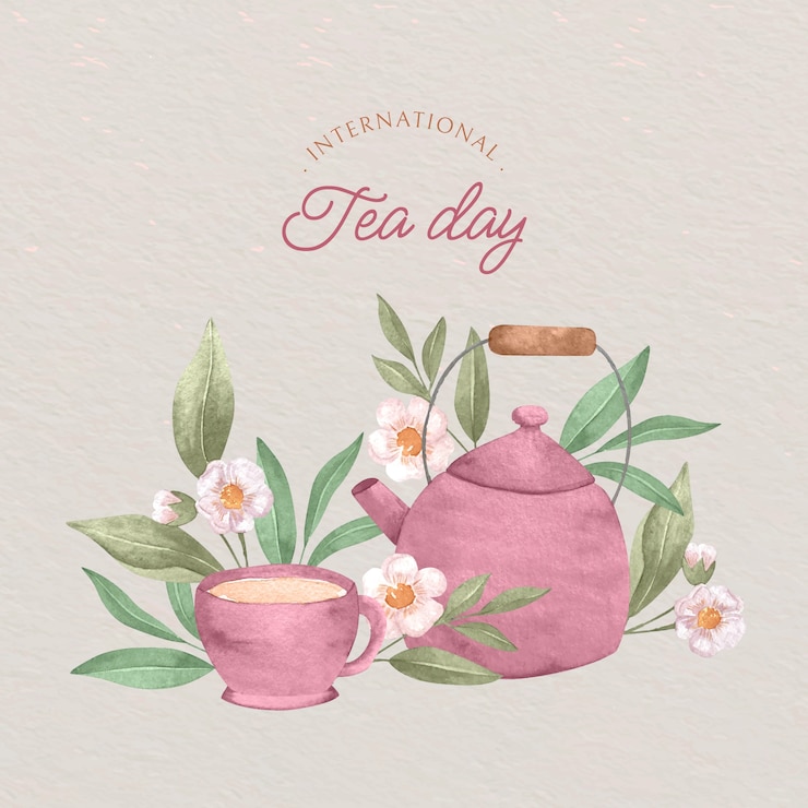 Vector gratuito ilustración del día internacional del té en acuarela