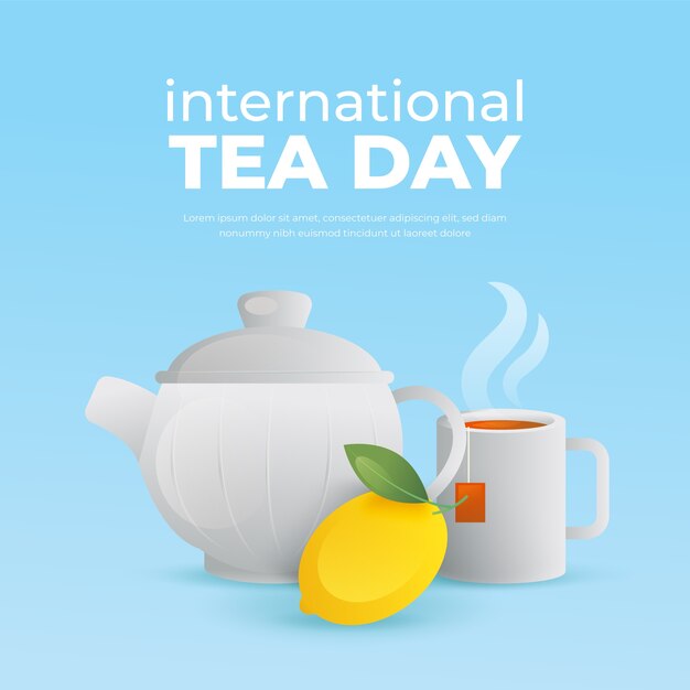 Ilustración del día internacional del té degradado