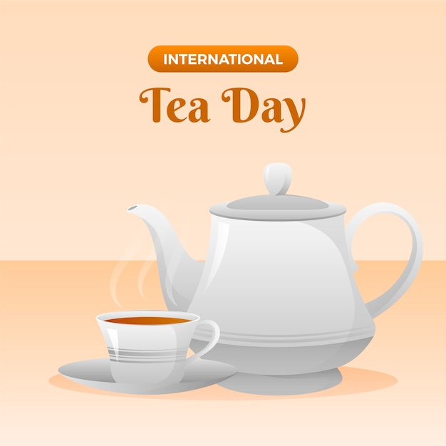 Ilustración del día internacional del té degradado
