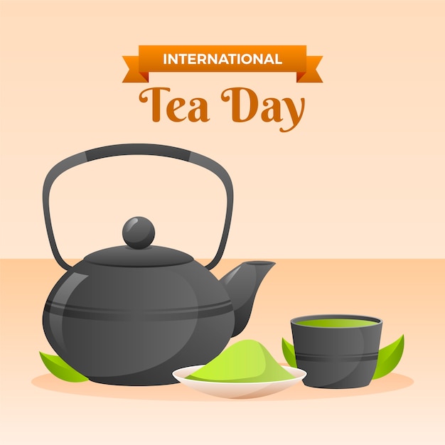 Ilustración del día internacional del té degradado