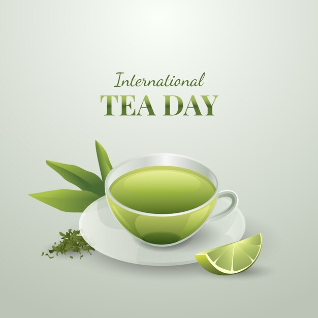 Ilustración del día internacional del té degradado