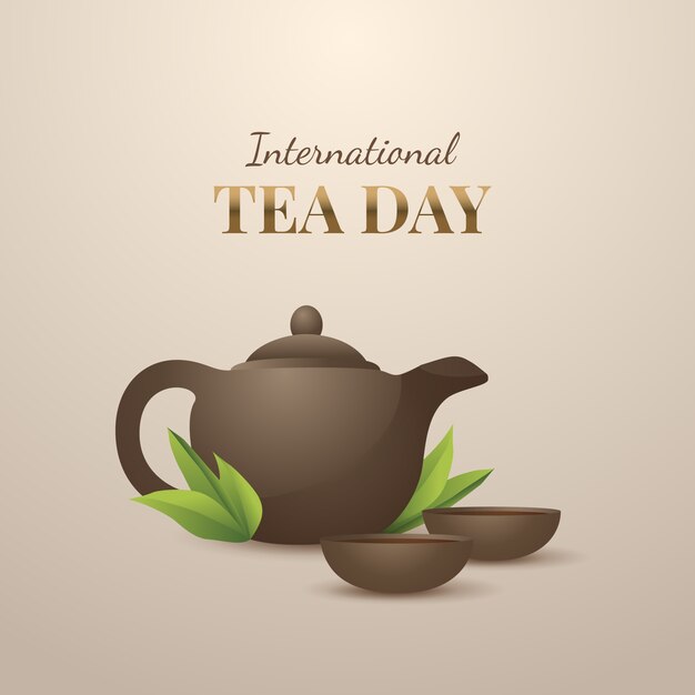 Ilustración del día internacional del té degradado