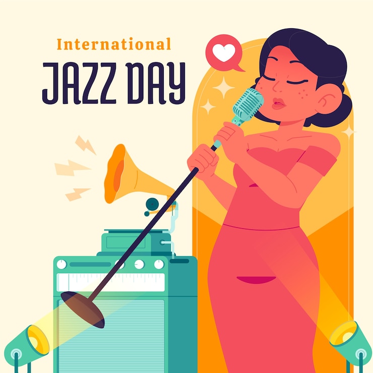 Vector gratuito ilustración del día del jazz mundial plano