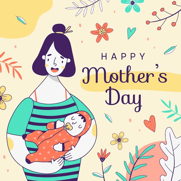 Vector gratuito ilustración del día de la madre dibujada a mano