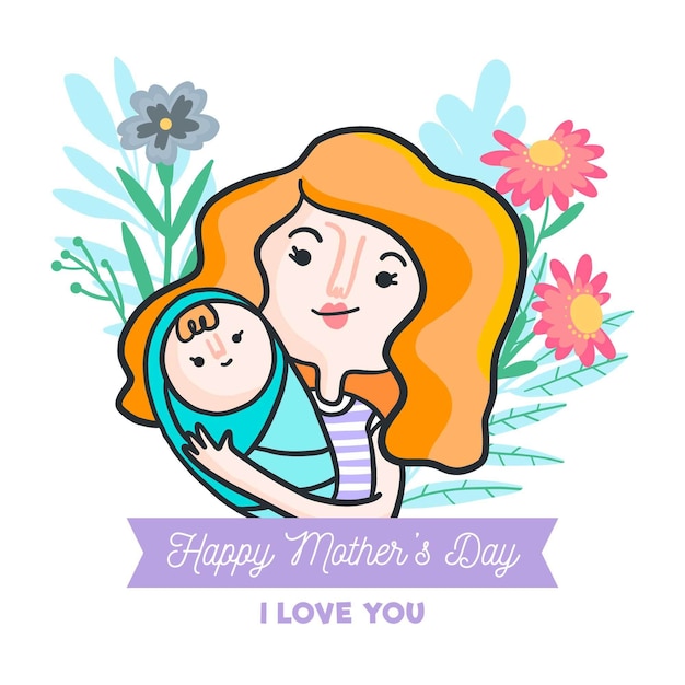 Vector gratuito ilustración del día de las madres