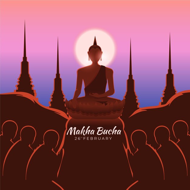 Ilustración del día de makha bucha