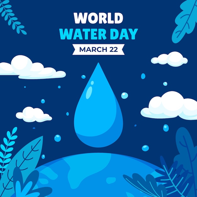 Vector gratuito ilustración del día mundial del agua plana.