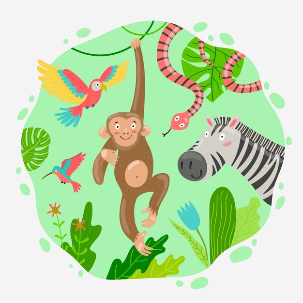 Ilustración del día mundial de los animales planos