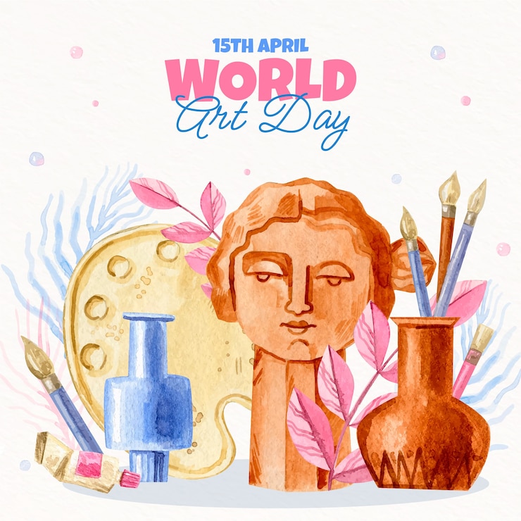 Vector gratuito ilustración del día mundial del arte en acuarela