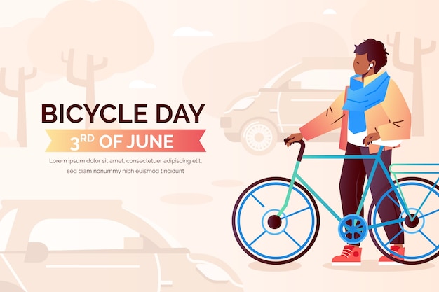 Vector gratuito ilustración del día mundial de la bicicleta degradado