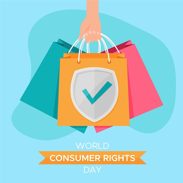 Vector gratuito ilustración del día mundial de los derechos del consumidor