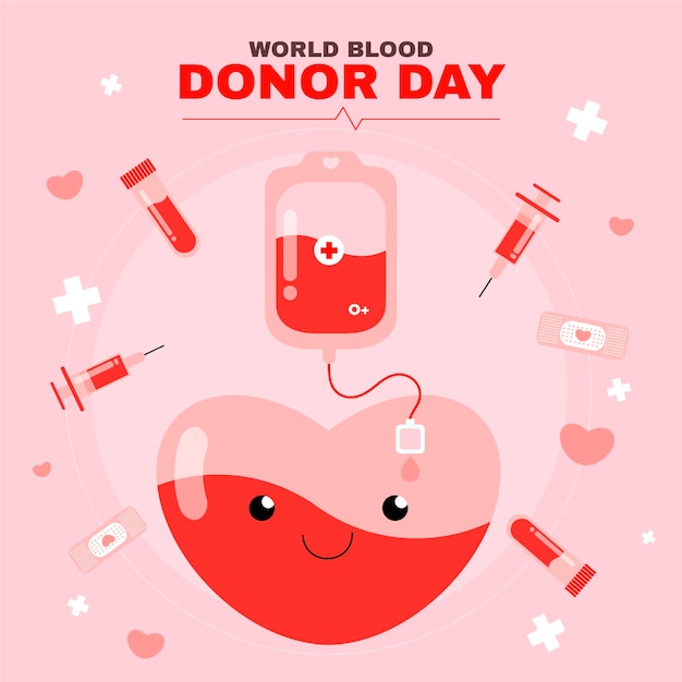 Vector gratuito ilustración del día mundial del donante de sangre plano orgánico