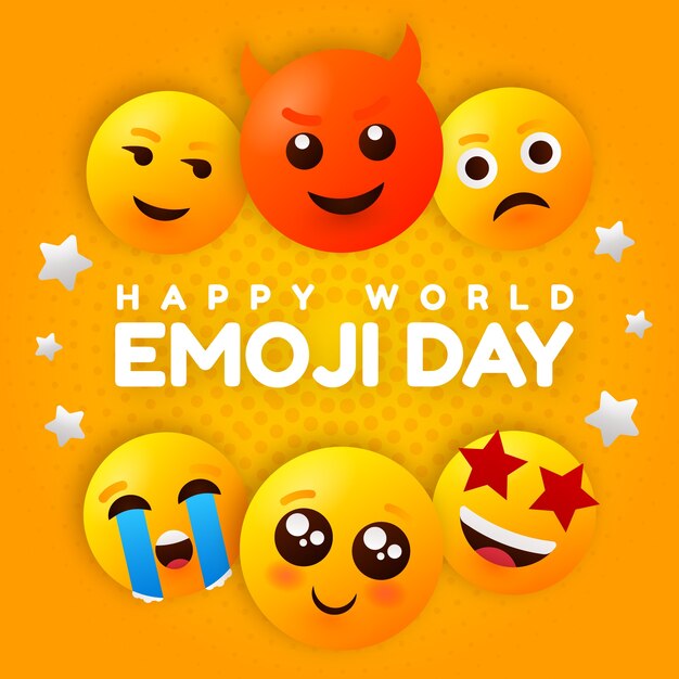 Ilustración del día mundial emoji degradado
