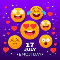 Vector gratuito ilustración del día mundial del emoji plano