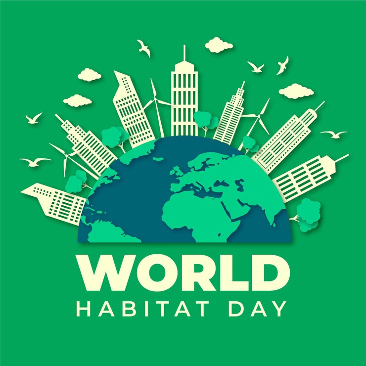 Vector gratuito ilustración del día mundial del hábitat en estilo papel
