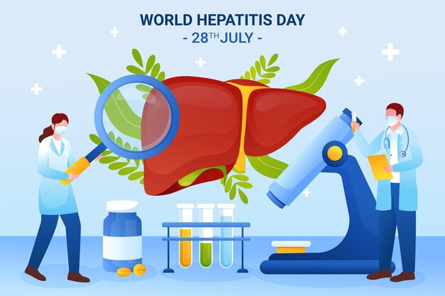 Ilustración del día mundial de la hepatitis gradiente