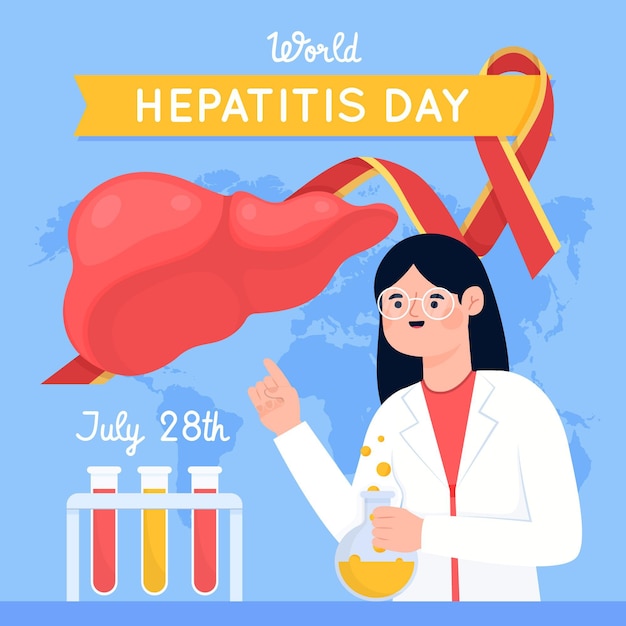 Vector gratuito ilustración del día mundial de la hepatitis