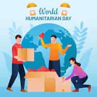 Vector gratuito ilustración del día mundial humanitario degradado