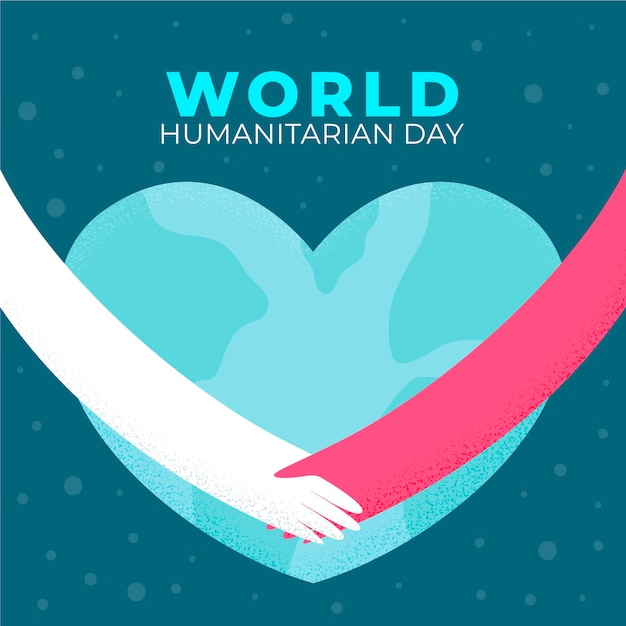 Vector gratuito ilustración del día mundial humanitario de dibujos animados