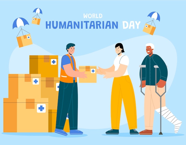 Vector gratuito ilustración del día mundial humanitario