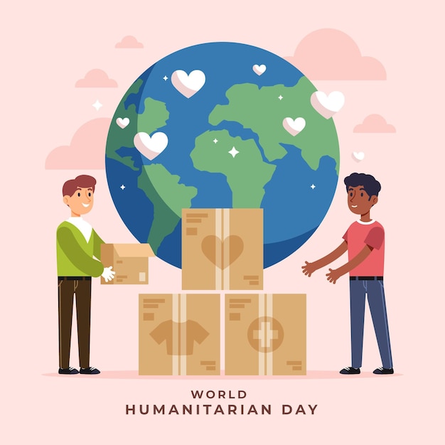 Vector gratuito ilustración del día mundial humanitario