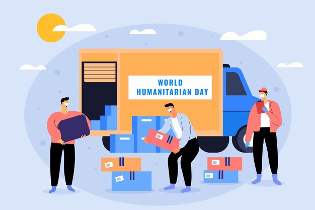 Ilustración del día mundial humanitario