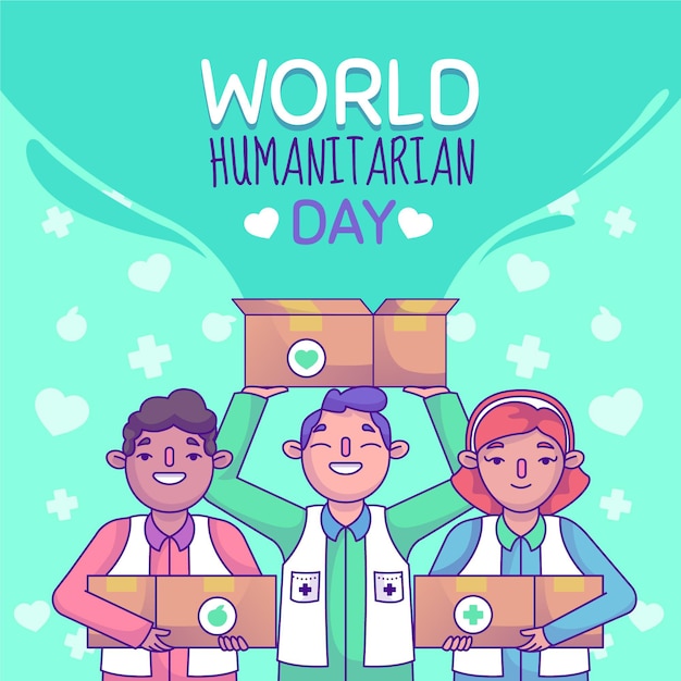 Vector gratuito ilustración del día mundial humanitario