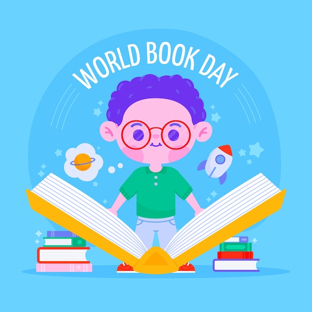 Vector gratuito ilustración del día mundial del libro plano