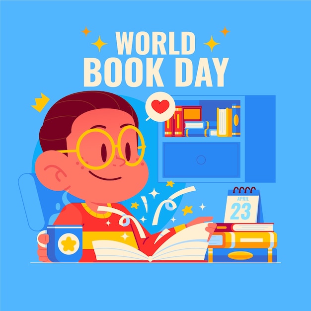 Vector gratuito ilustración del día mundial del libro plano