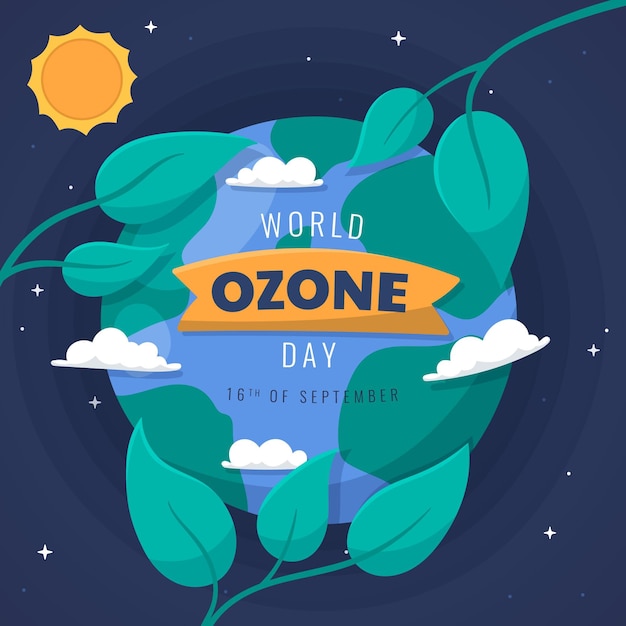 Vector gratuito ilustración del día mundial del ozono