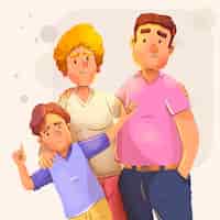 Vector gratuito ilustración del día mundial de los padres en acuarela