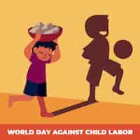 Vector gratuito ilustración del día mundial plano contra el trabajo infantil