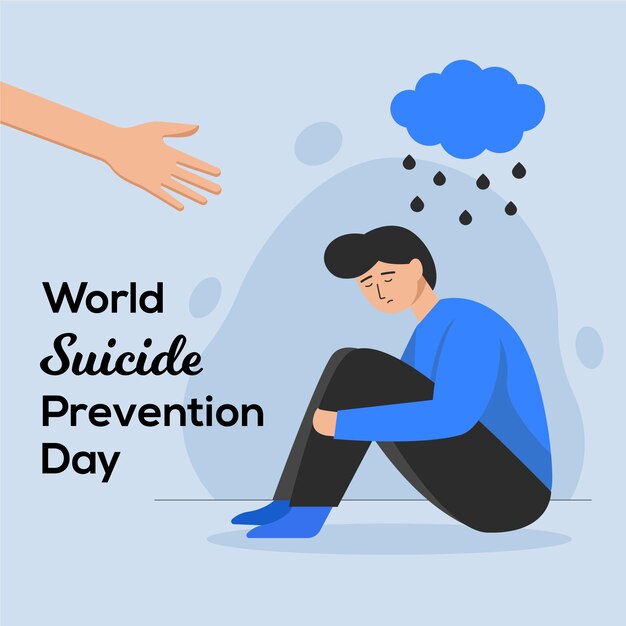 Ilustración del día mundial de prevención del suicidio
