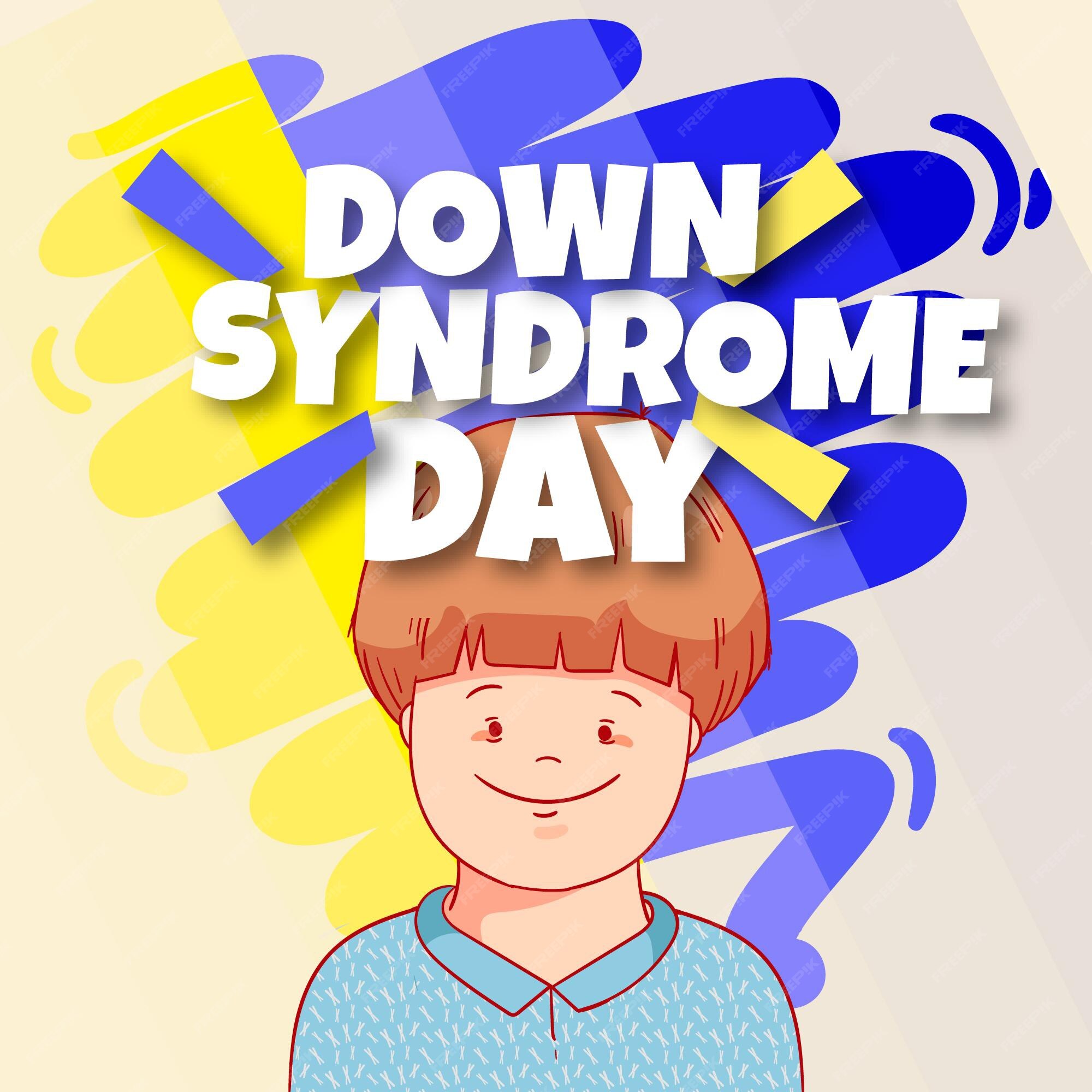 Ilustración del día mundial del síndrome de down con niño | Vector Gratis
