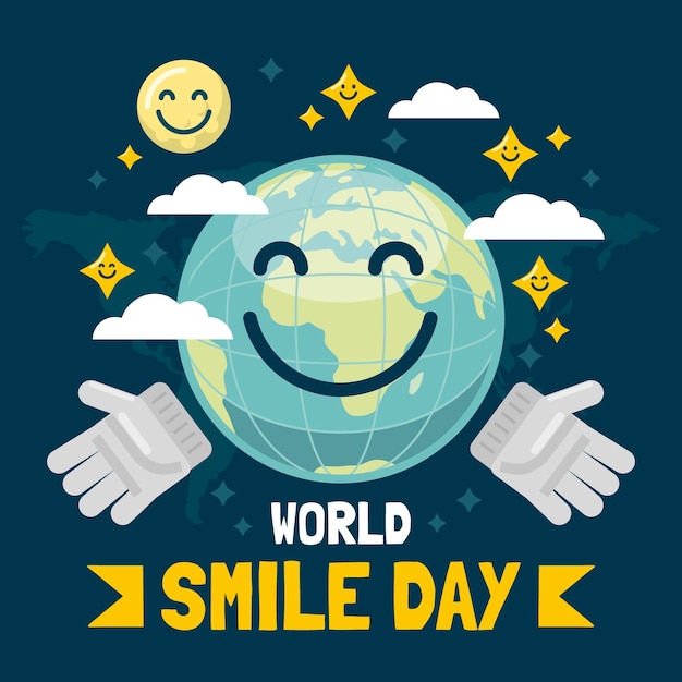 Vector gratuito ilustración del día mundial de la sonrisa plana