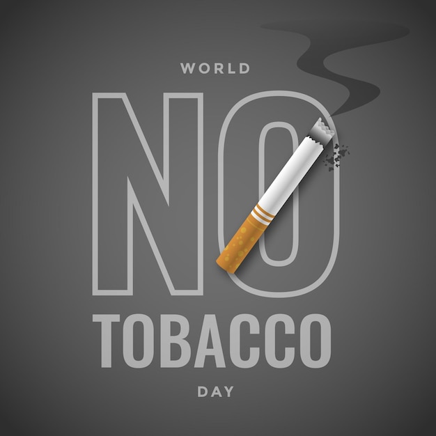 Ilustración del día mundial sin tabaco degradado