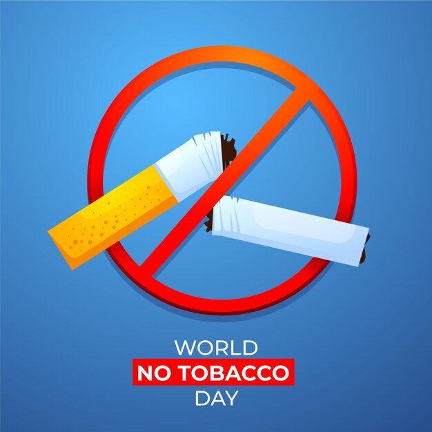 Ilustración del día mundial sin tabaco degradado