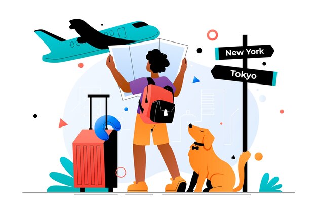 Ilustración del día mundial del turismo degradado