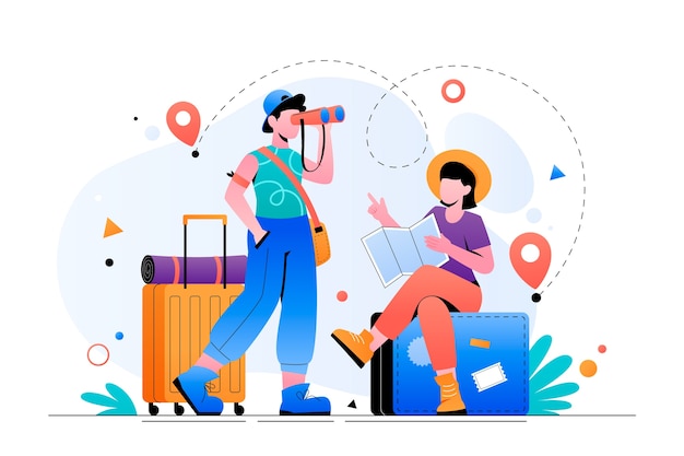 Ilustración del día mundial del turismo degradado