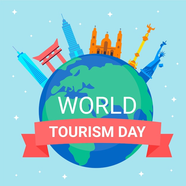 Vector gratuito ilustración del día mundial del turismo